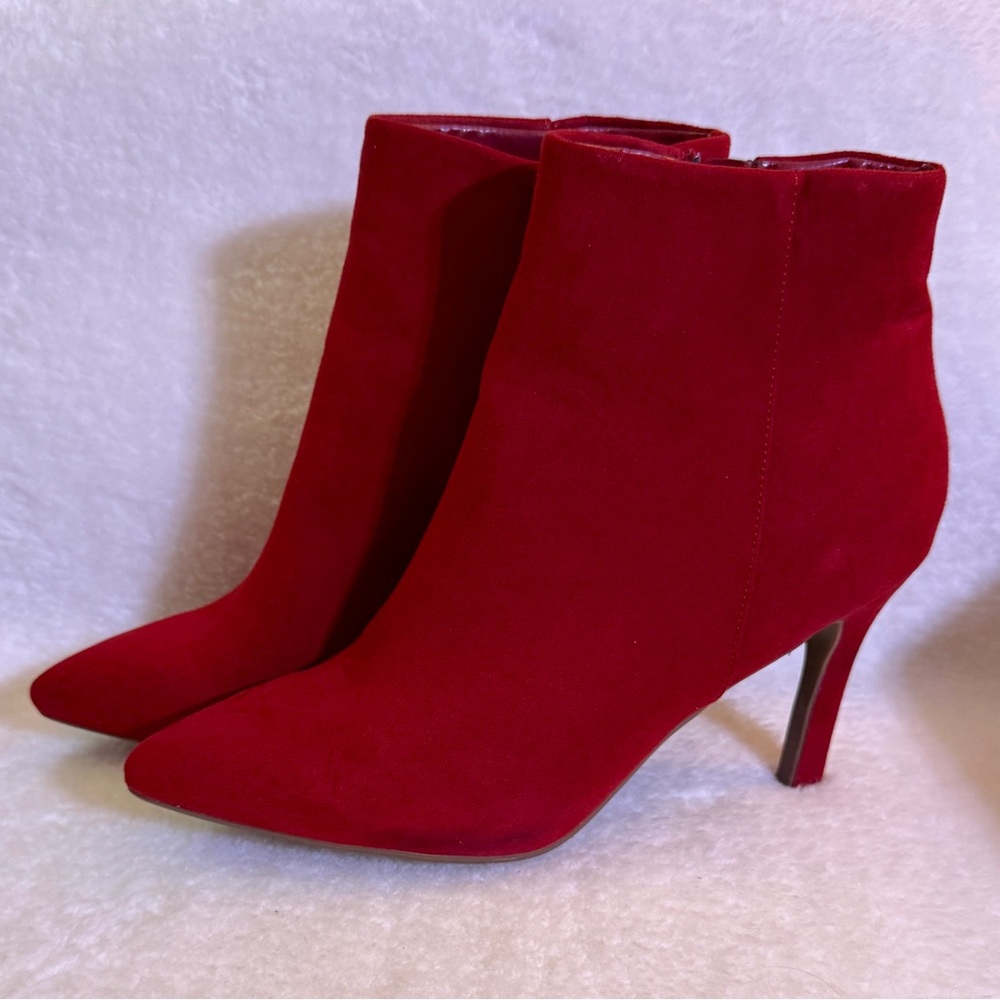 Sugar Vibrant Red Heeled Boots